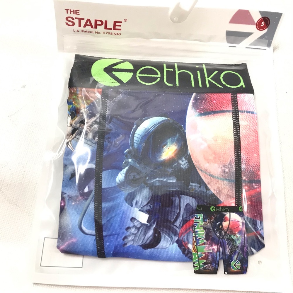 ethika Men's Space Graphic Boxer Briefs - Black, Green, Blue, Pink